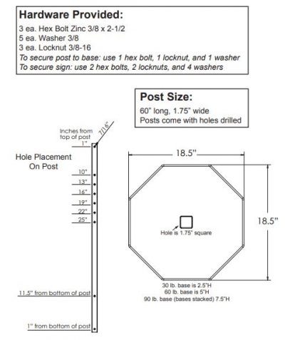 Rubber Form For Posts Heavy Duty 60lb Rubber Base Post – Self Storage Signs